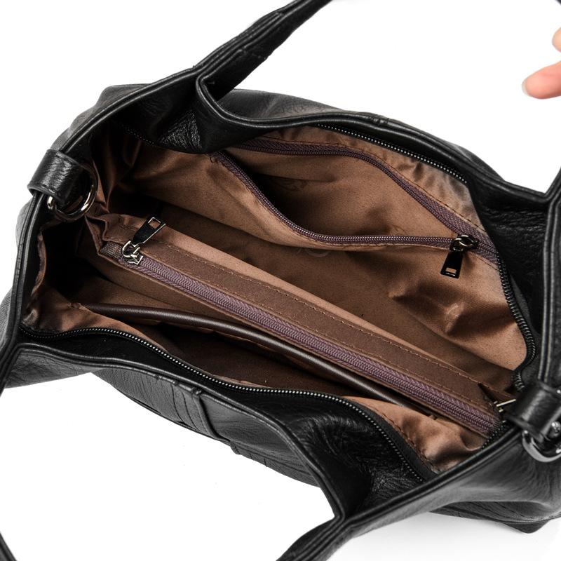 Bag women's bag new casual soft leather light messenger large capacity commuter handbag women's small bag