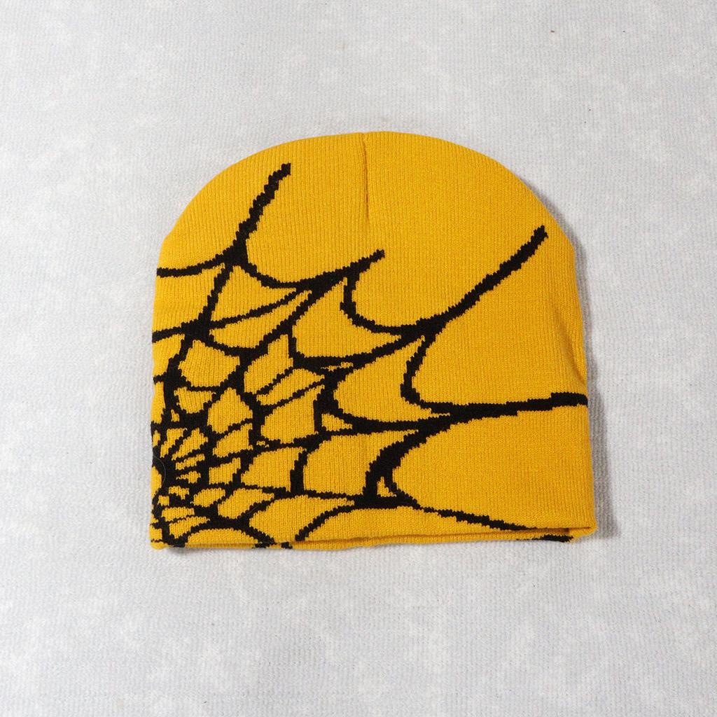 New Spider Web Warm Knitted Jacquard Bean Cap Outdoor Knitted Cold Cap for Men and Women