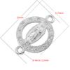 ZHUKOU Golden-plated Brass Catholic Virgin Mary Pendant Crafts Double Holes DIY Bracelet Necklace Accessories