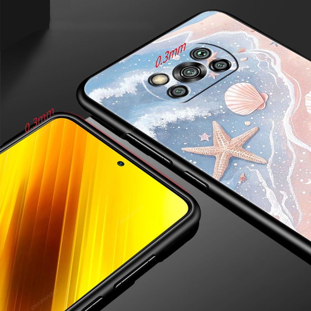 Ocean Coastal Seashell Seaweed Phone Case Cover  for Xiaomi Poco F7 Ultra F6 F5 F4 F3 X6 X5 X4 X3 NFC C51 C55 M4 GT 5G Soft TPU