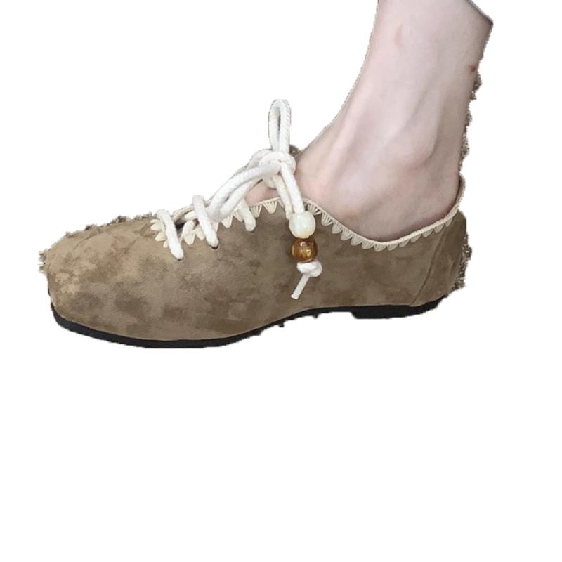 Fashion Square Toe Women Loafers Shoes Fashion Lace Up Ballet Flats Sport Shoes Casual Woman Sneakers 2025 Autumn Dress Chaussure Femme