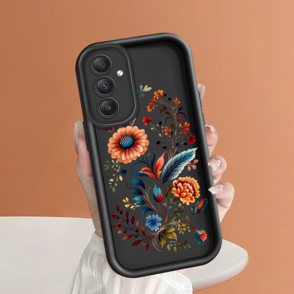 Coque de téléphone en Silicone souple, motif d'impression d'échelle carrée, couverture complète d'appareil photo, Protection antichoc, étui en caoutchouc pour Samsung