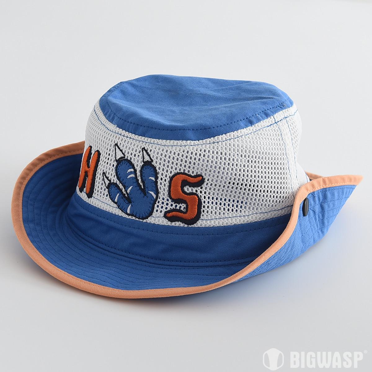 Kids  Wide Brim Mesh Sun Hat - Windproof & UV Protective Outdoor Bucket Hat 54cm синий