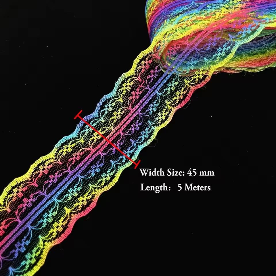 5 Meters White & Black Lace Ribbon Assorted Floral Trims for Gift Wrapping Christmas Wedding Decor DIY Crafts Sewing Accessories