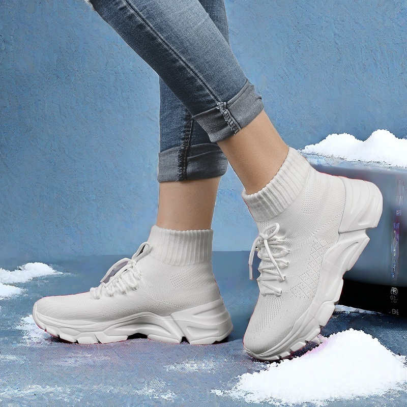 Fashion Without Heel Thick Heel Casual Loafers For Women Ankle Boots Black Shoes Red High Woman Sneakers Sports Brand Name Runners