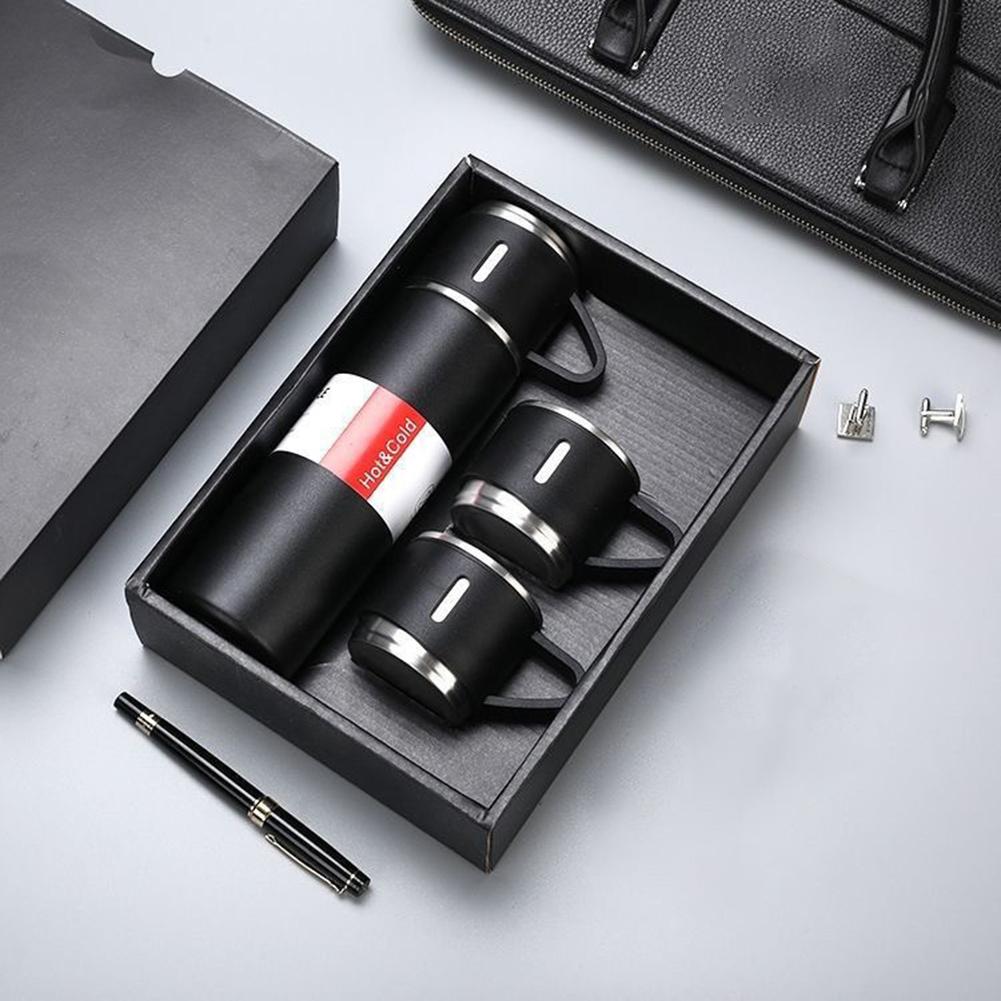 Simple Stainless Steel Insulated Water Bottles Set Rustproof Stainless Steel Vacuum Flask Coffee Tumblers Perfect Gift Idea