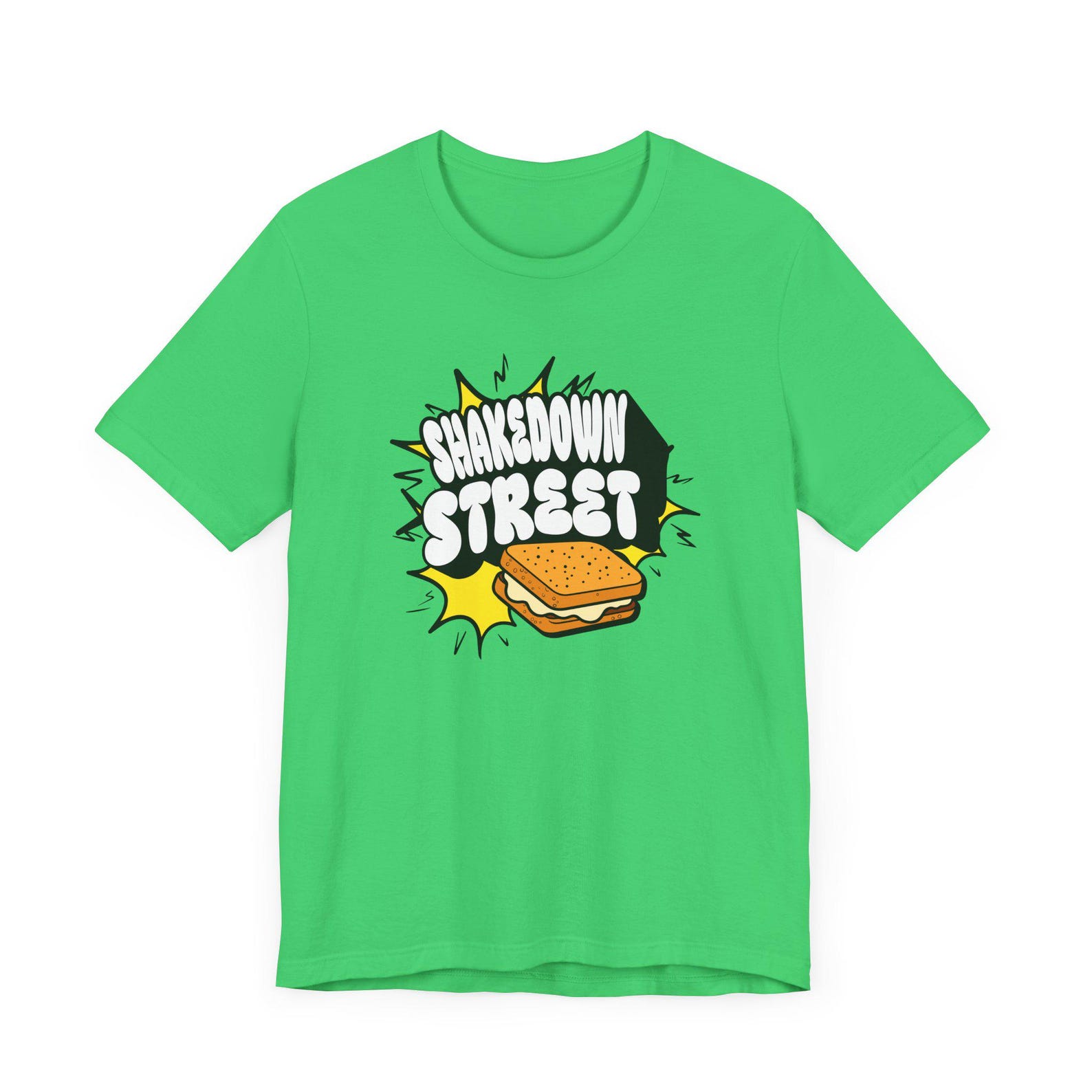 Shakedown Street T-Shirt, 70s, Jerry, Lot Scene, Grilled Cheese Merch Munchies Sandwich Parking Lot Scene, Unisex Tee, Fun, Vintage Inspired XL