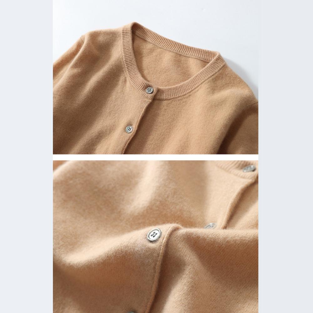 GMXIA Cardigan Women's Thin O Neck Loose Knit Long Sleeve Jacket Tops Air Conditioner Shirt