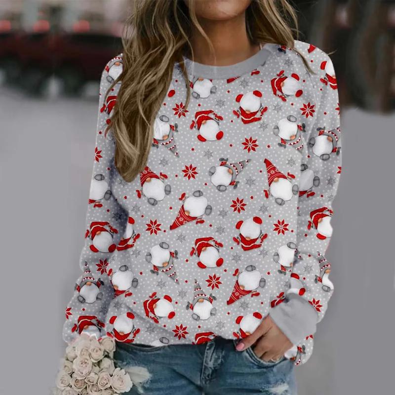 3D Print Women's Sweatshirts Christmas Snowman Sweatshirt Santa Claus  Casual Crewneck Hoodie Y2k Street Fashion Pullover Tops