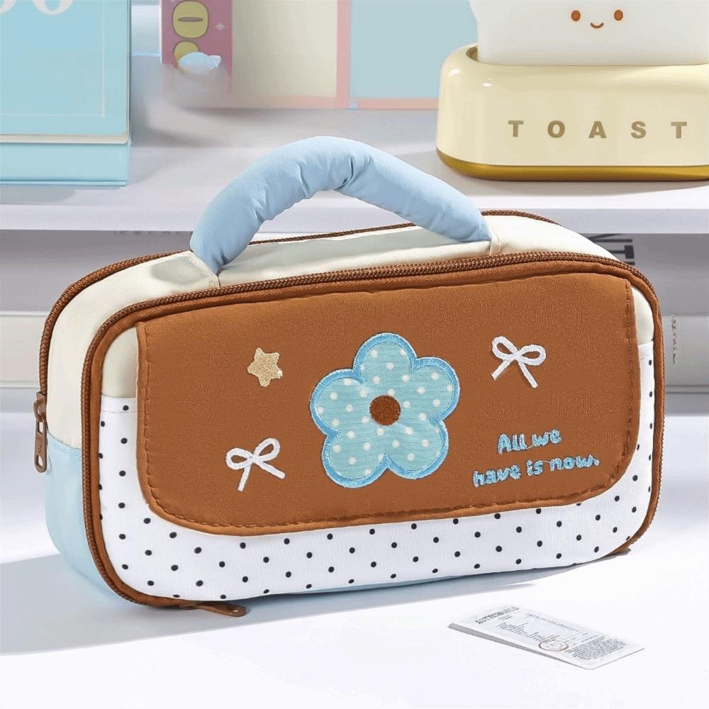 Multi-Layer Stationery Bag Large Capacity Storage Bag Handheld Design Pencil case  Student Use