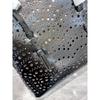 New cowhide leather high-end hollow vegetable basket bucket bag tote bag one shoulder crossbody handbag women