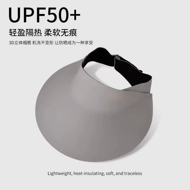 Sunscreen Hat Summer Female Sunshade UV Protection Empty Top Vinyl Shell Hat Large Brim Sunshade Face Outdoor Cycling Hat