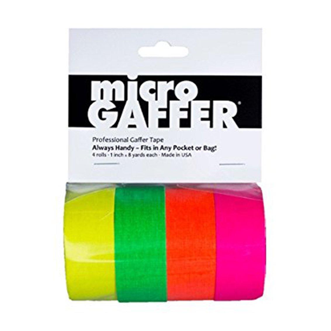 

Microgaffer fluorescent gaffer tape 25mm x 4 rolls 7.3m (pink/orange/green/yellow) розовый