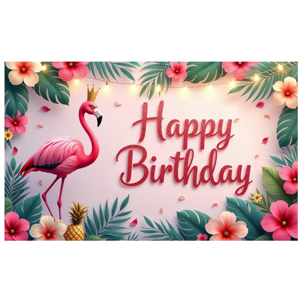 Birthday Background Pineapple Decor Birthday Backdrop Banner Green Palm Leaves Party Background For Birthday Celebration Summer