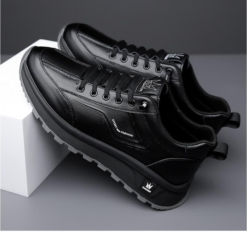 Fashion Spring Autumn Cow Leather Platform Sneakers for Men Designer Soft-soled Casual Men's Shoes Fashion Outdoor Sport Zapatos Hombre