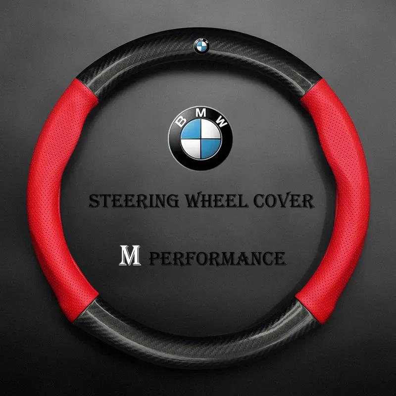 Carbon Fiber Car Steering Wheel Cover For BMW 3 5 6 7 Series E39 E46 E60 E90 F01 F10 F15 F20 X1 X2 X3 X5 X7 For BMW Accessories