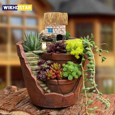 Pot de fleurs succulentes rond créatif nordique Pot paresseux pour succulentes Mini pot de fleurs en résine de dessin animé pour plantes succulentes