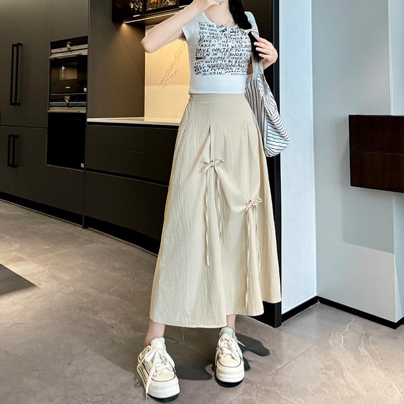 Bust Skirt Women's Summer New Design Sense A Word Medium and Long Skirt Casual Loose Big Swing Umbrella Skirt