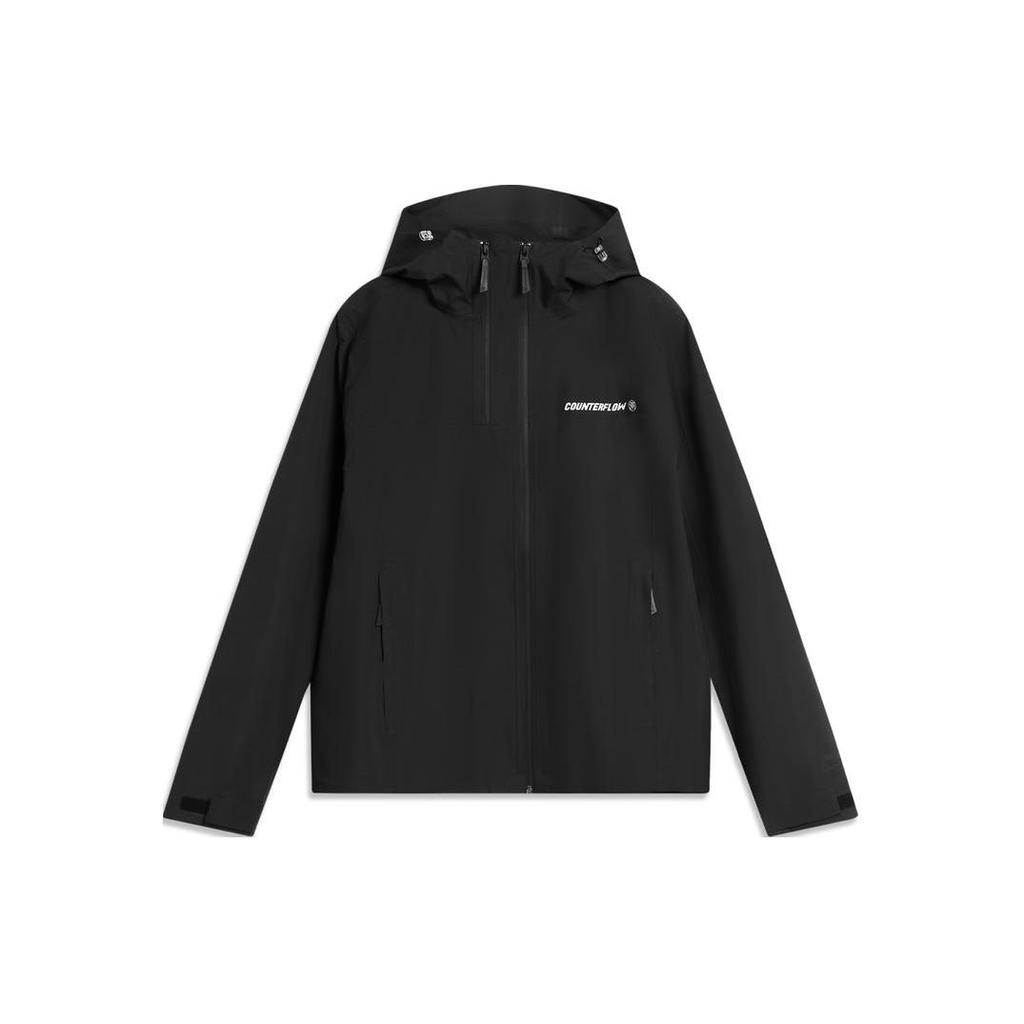 Li Ning CF Reflective Waterproof Windbreaker Jacket Women Jackets Black ACFU006-1