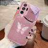 Gradient Diamond Butterfly For Samsung Galaxy Note 8 9 10 PRO 20 Ultra A01 02 03 Core 04E 4G 12 13 5G Tempering Glass Phone Case