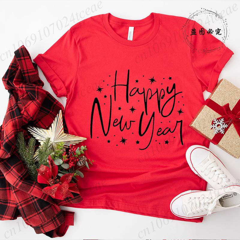 Hello 2026 Happy New Year Crew T-shirt Men's Women Shirts Clothes Casual Fashion Hip Hop Streetwear Tshirt GoodBye 2025 Outfit
