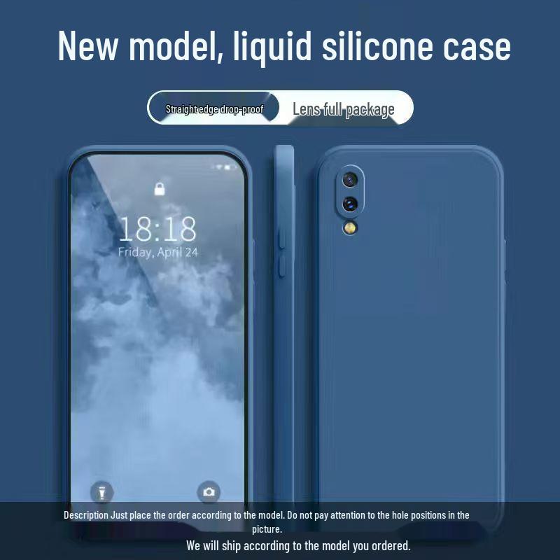 Huawei Enjoy 9 Solid Color Liquid Full Coverage Anti-drop Soft Phone Case