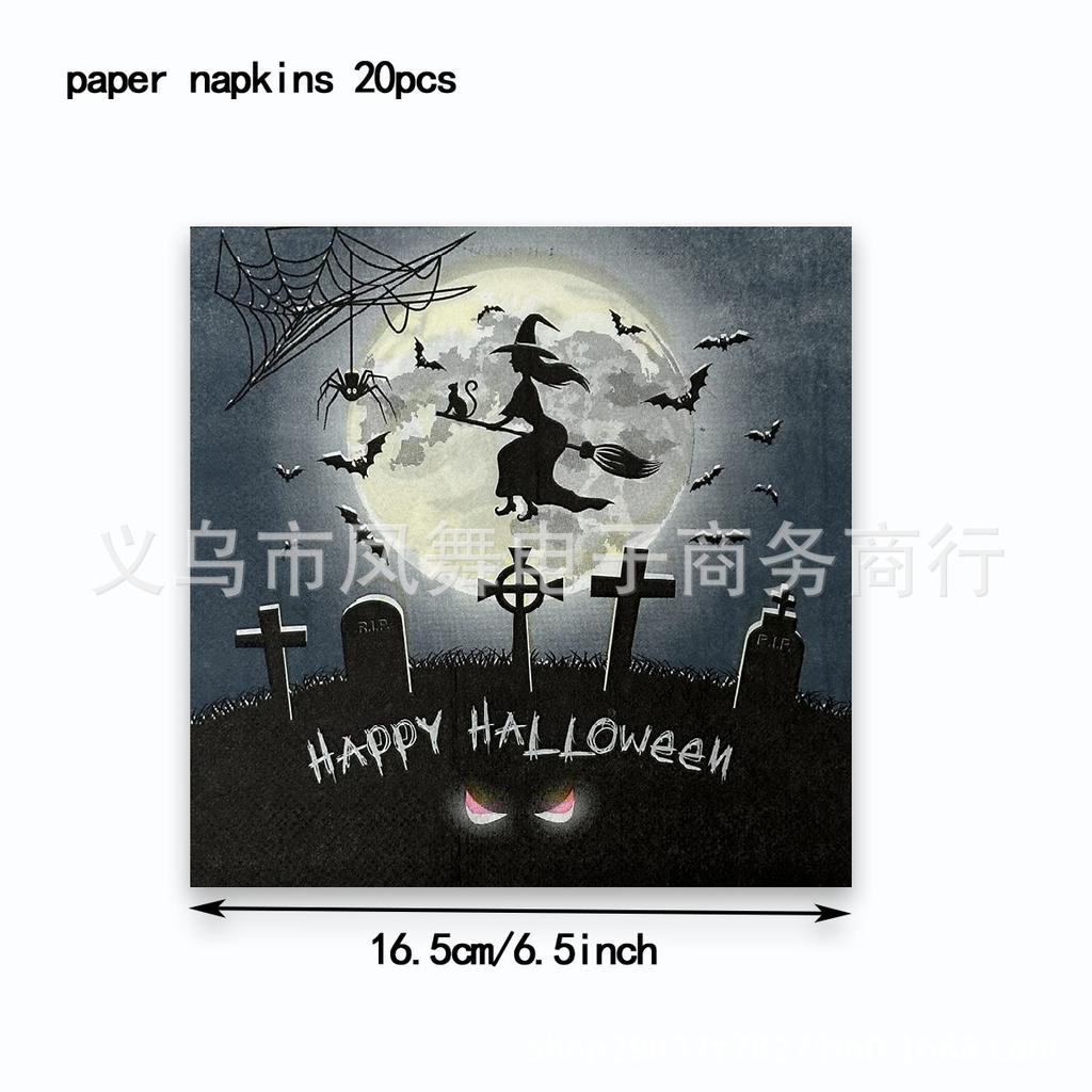 Halloween Sets Birthday Party Supplies Disposable Cutlery Paper Plates Paper Cups Tissue Boys Birthday Party Decorations