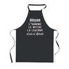 Kitchen Apron - Gérard Retirement - Black - Breton Pattern - Durable Cotton (France Impression)