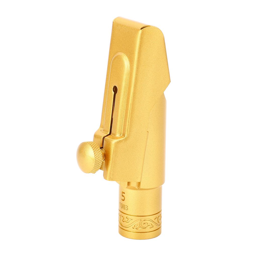 Alto Saxophone Mouthpiece with Cap Ligature Brass Metal Eb 5C Replacement for Professionals Beginner Frosted Slide Cover