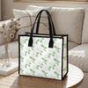 Floral Print Canvas Tote Bag for Daily Commute Outdoor Shopping