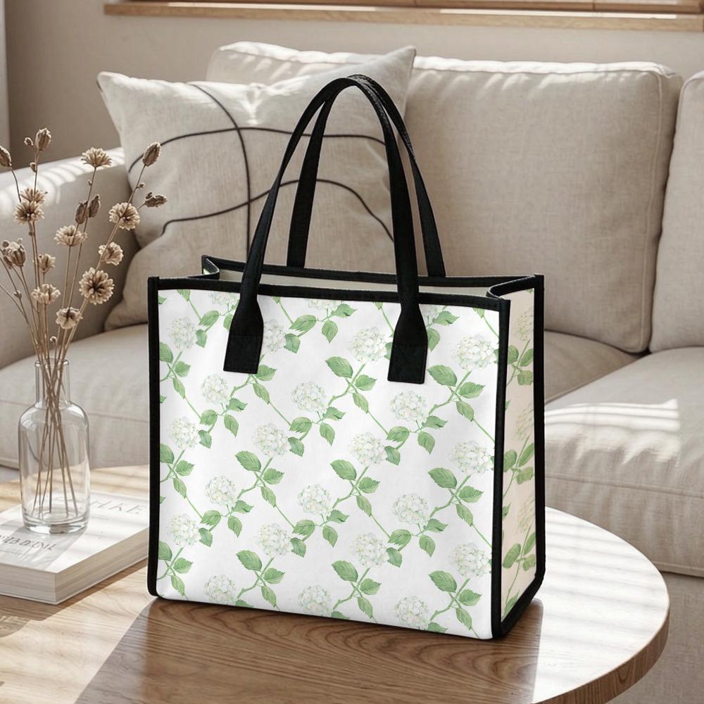 Floral Print Canvas Tote Bag for Daily Commute Outdoor Shopping