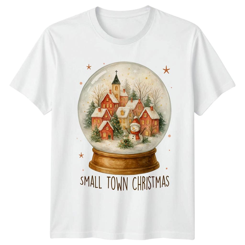 Small Town Christmas Snow Globe Winter Village Holidays Unisexs TShirt Unisexs Tee