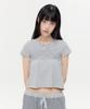 Taibseobiseu Raw Edge Shirred Top [Gray]