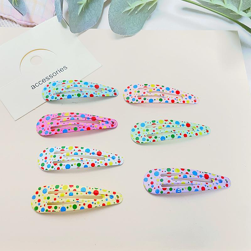Colorful Polka Dot Girly Heart Hair Clip Side Bangs Clip BB Clip Versatile Cute Cartoon Bangs Clip Hair Accessory Clip
