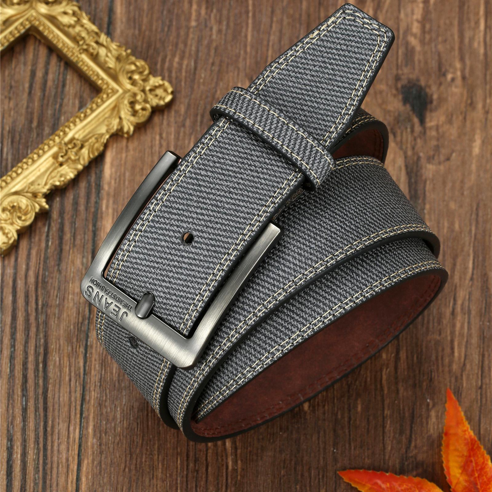 

Мужской повседневный ремень для поездок на работу, легкий ремень из сплава с пряжкой из ПУ, пористый ремень 120cm