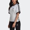 Adidas Originals Trefoil Stripe Crew Neck Sport Tee Women Tops White HK5062