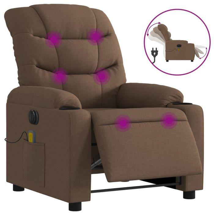 VidaXL Electric Massage Recliner, Relaxation Chair with Backrest, Seat with Armrests, TV Armchair of 3206640