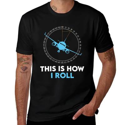 Funny Pilot Gift This Is How I Roll Airplane Aviation Aircraft Flight School TShirt Retro Graphic Print TShirt