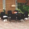 Day and Night - Day and Night Garden Dining Set 7 Pieces and Black Synthetic Rattan Cushions