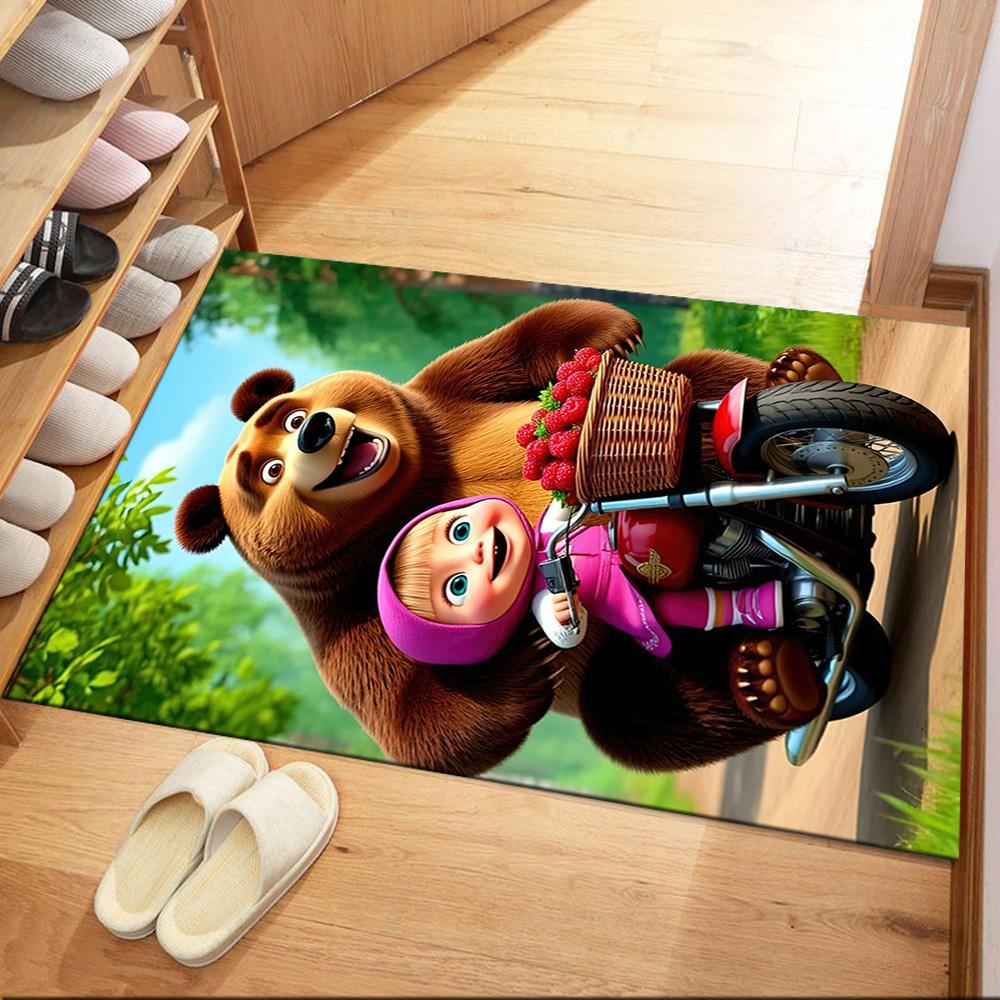 Masha Bear Carpet Suitable for Balcony Dormitory Playrooms Dining Room Anti-slip Rug Office Home Decor Wedding Party Gift