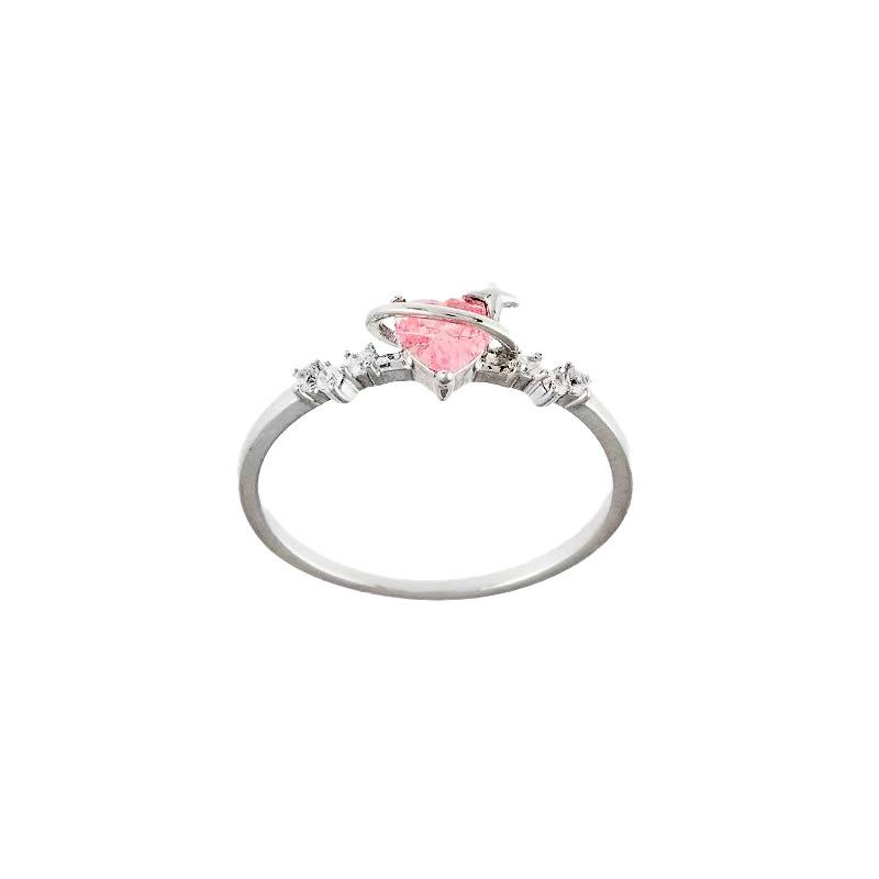 Регулируемое кольцо Barbie Pink Diamond Heart - Женское нишевое или для мизинца Open Adjustable