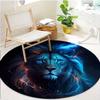 Lightning Lion Round Rug Nonslip Area Rug Office Chair Mat Carpet For Living Room Bedroom Home Decor