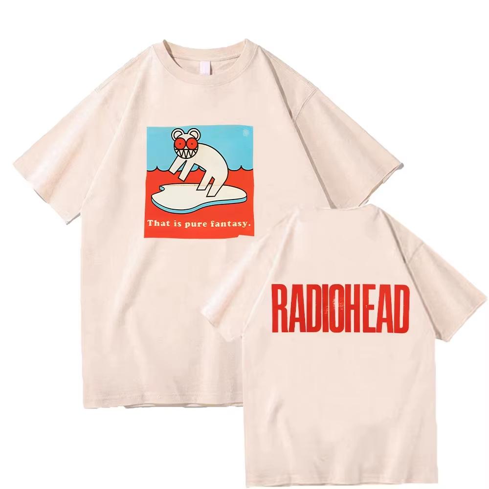 

Radiohead Fantasy Off Tshirt Radiohead Vintage Tops Graphic Short Sleeve Shirt Unisex Unisex Women Summer Cotton High Quality Tees 3XL