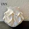 Konservierte Blume Behälter 3D Gedruckte Calla Lilie Relief Vase, Mini Dekorative Vase für Trockenblumen, Minimalistisch Mattes Off-Weiß Weiß Schreibtisch