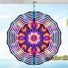 Vibrant 3D Mandala Wind Chime Colorful Kaleidoscope Pattern Dynamic Rotation Art Metal Hanging Decor for Indoor Outdoor Thanksgiving Christmas Gift
