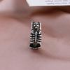 New Creative Gothic&Punk Skeleton Bones Opening Ring for Unisex Exaggerated Retro Ring Vintage Hip Hop Rock Silver Color