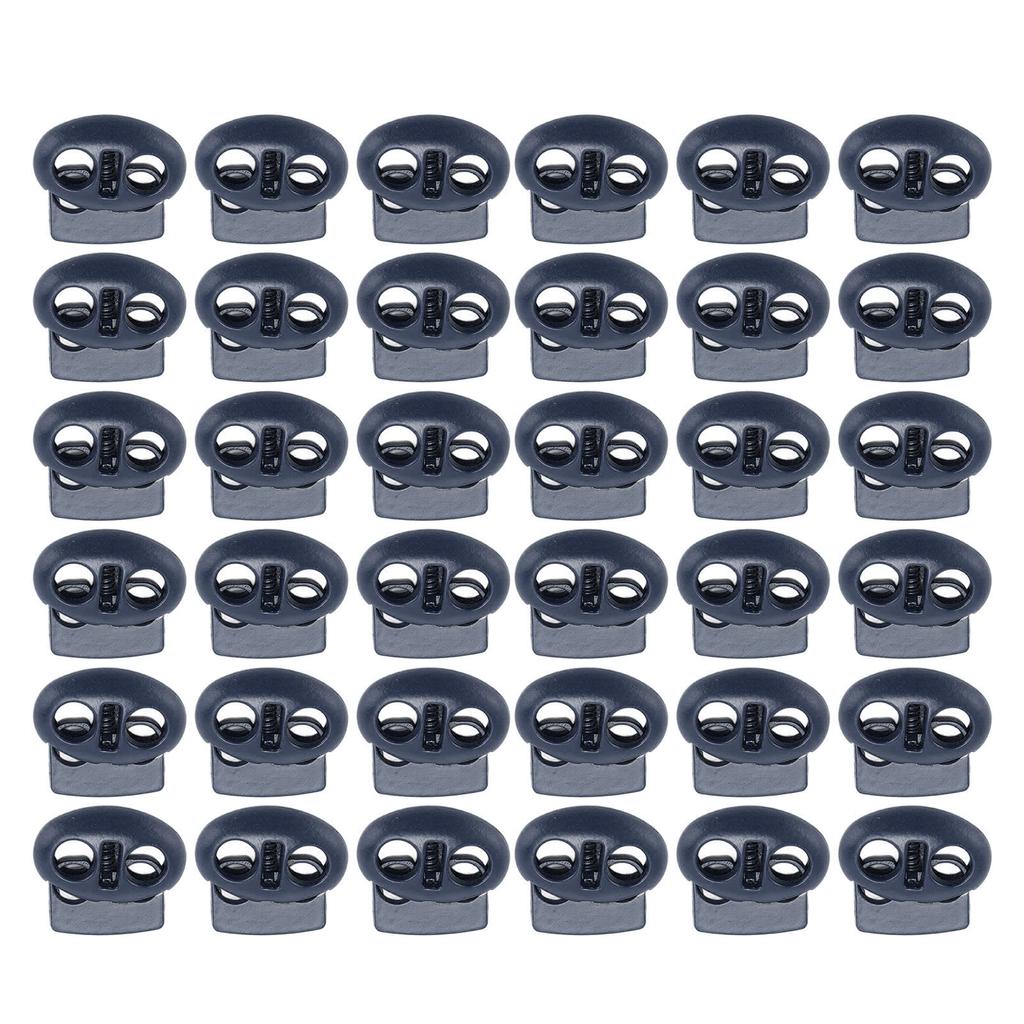 30pcs Metal Cord Lock End Toggle Double Hole Spring Stopper Fastener Slider Toggles End for