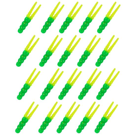 20Pcs 5CM/2G Soft PVC Worm Bait Fork Tail Two-color Bionic Artificial Worm Lure Swimbait Saltwater Freshwater Fishing Accessories