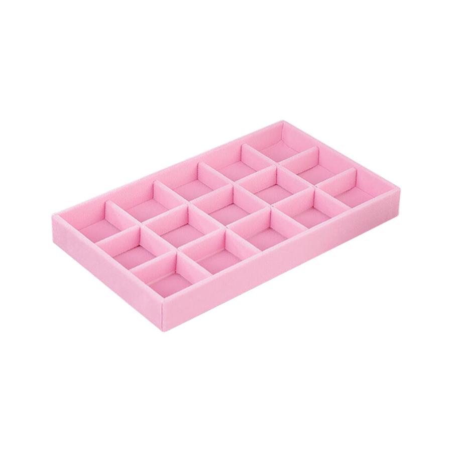 1PC, Flocking Jewelry Box Jewelry Tray, Color: Pink