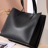 Genuine Leather Large Capacity Tote Bag Black Cowhide Commuter Bag New Briefcase Laptop Bag Versatile Textured Shoulder Bag